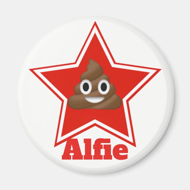 Íman Star Emoji Poo Personalizado (Frente)