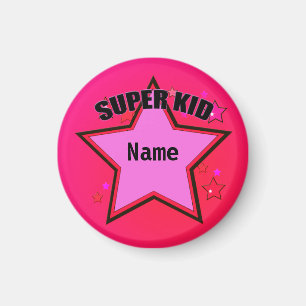 Íman Star Super Kid Name Pink - Pequeno Magneto Persona