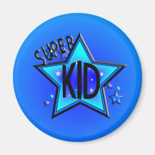 Íman Star Super Kid Round Blue Magnet