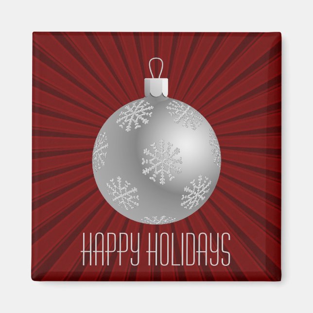 Íman Starburst Stripes Ornament Magnet, vermelho escuro (Frente)