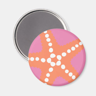 Íman Starfish Beach Ocean Preppy Pink Orange Divertimen