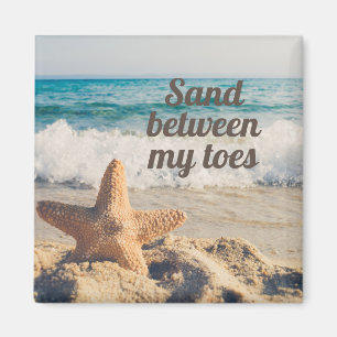 Íman Starfish Sandy Beach Ocean Sand between Toes