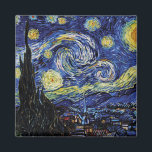 Íman Starry Night<br><div class="desc">Aproveite as cores da Noite Estrelada de Van Gogh com o Starry Night Magnet,  disponível em várias formas e tamanhos.</div>