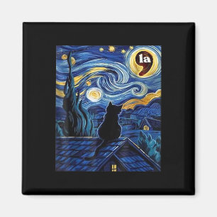Íman Starry Night Black Cat Comma La Kamala Harris
