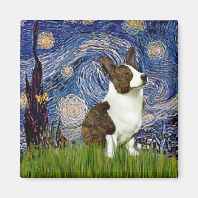 Íman Starry Night - Cardigan Welsh Corgi (Frente)