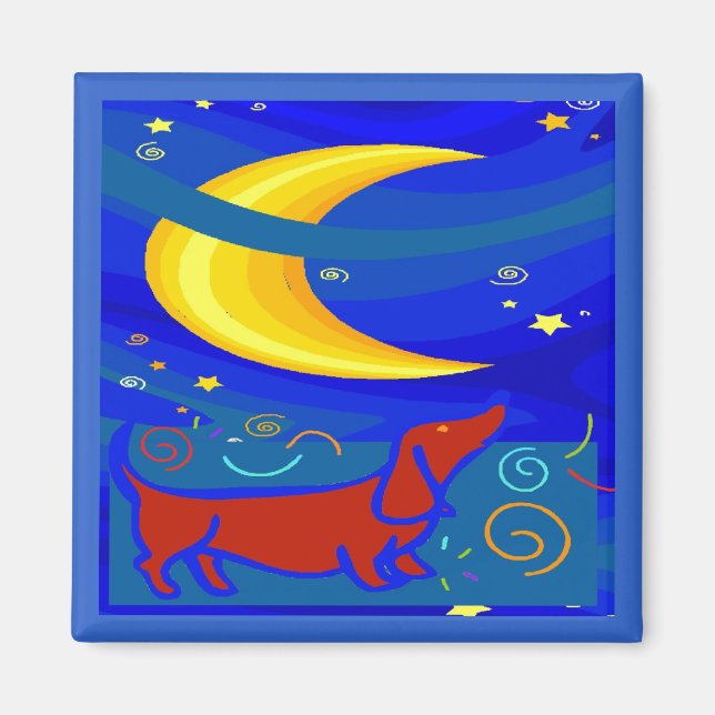 Íman Starry Night Dachshund (Frente)