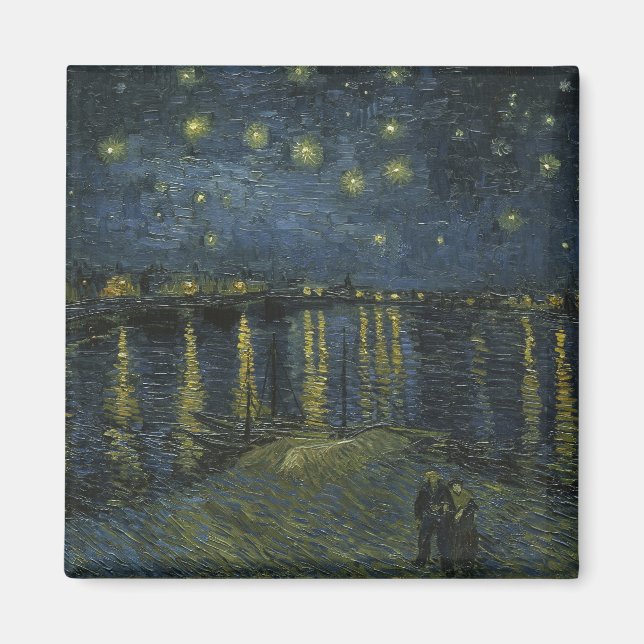 Íman Starry Night Over the Rhône, pintura a óleo Van Go (Frente)