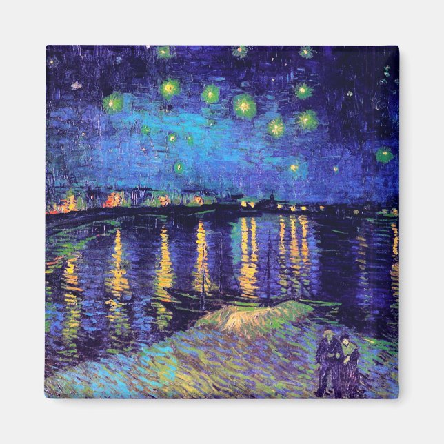 Íman Starry Night Over the Rhone Van Gogh Fine Art (Frente)