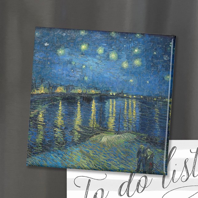 Íman Starry Night Over the Rhône | Vincent Van Gogh Mag (Criador carregado)