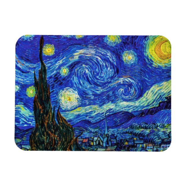 Íman Starry Night por Van Gogh, (Horizontal)