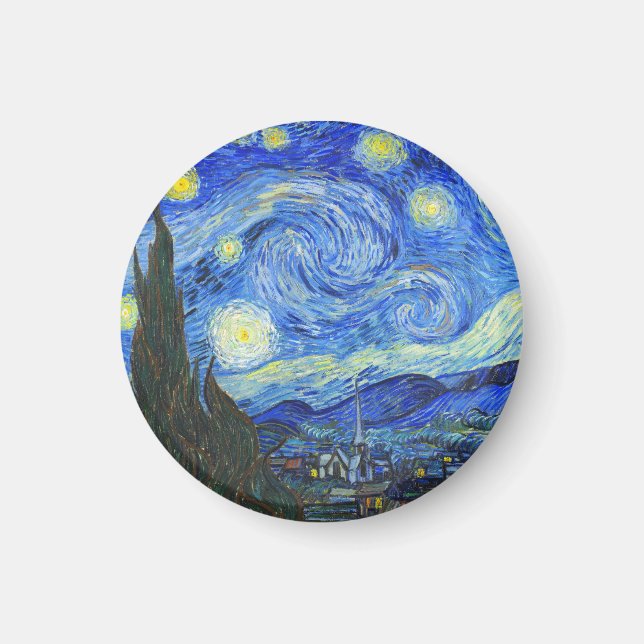 Íman Starry Night por Vincent van Gogh (Frente)
