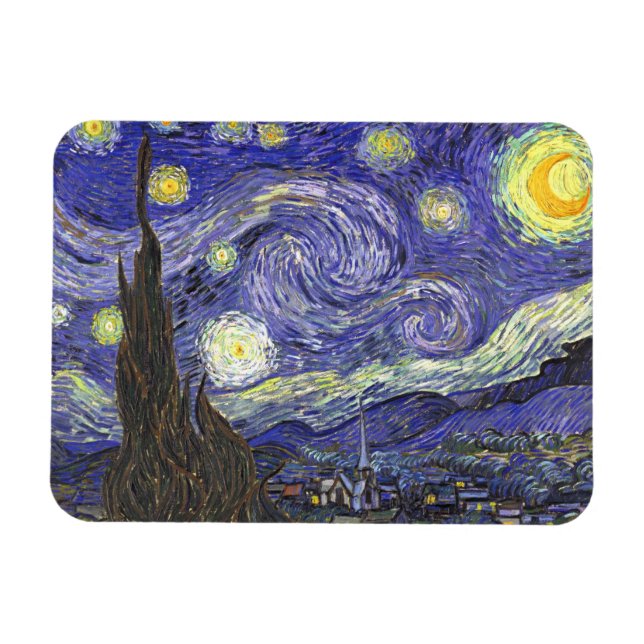 Íman Starry Night por Vincent van Gogh (Horizontal)