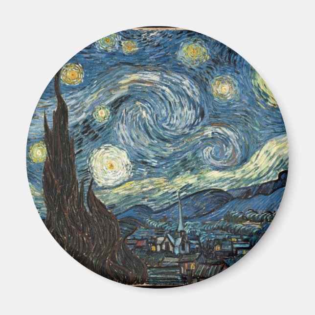 Íman Starry Night por Vincent Van Gogh (Frente)