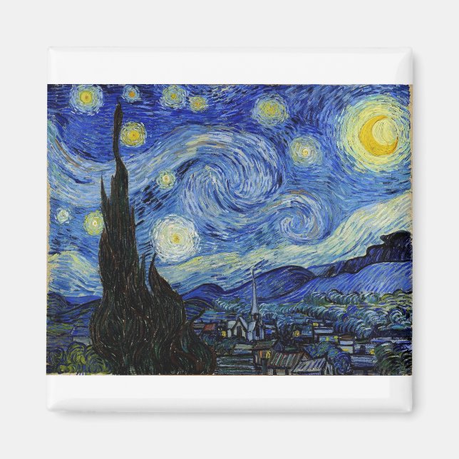 Íman Starry Night por Vincent Van Gogh (Frente)