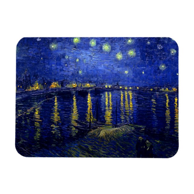 Íman Starry Night Rhone por Van Gogh (Horizontal)