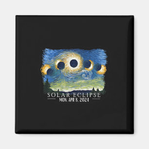 Íman Starry Night Total Solar Eclipse 2024 American Tot