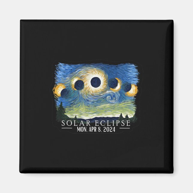 Íman Starry Night Total Solar Eclipse 2024 American Tot (Frente)