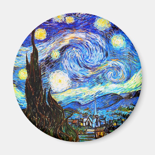 Íman Starry Night Van Gogh Fine Art (Frente)