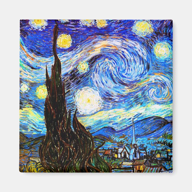 Íman Starry Night Van Gogh Fine Art (Frente)