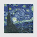 Íman Starry Night Vincent van Gogh Fine Art Painting<br><div class="desc">Vincent van Gogh (holandês, 1853 - 1890) Starry Night, 1889, Oil on canvas Unframed: 73 × 92 cm (28, 7 × 36, 2 pol) Esta pintura mostra a vista da janela virada para leste da sala de asilo de Van Gogh na Santo-Rémy-de-Provence Ele acrescentou uma vila idealizada. Está na coleção...</div>