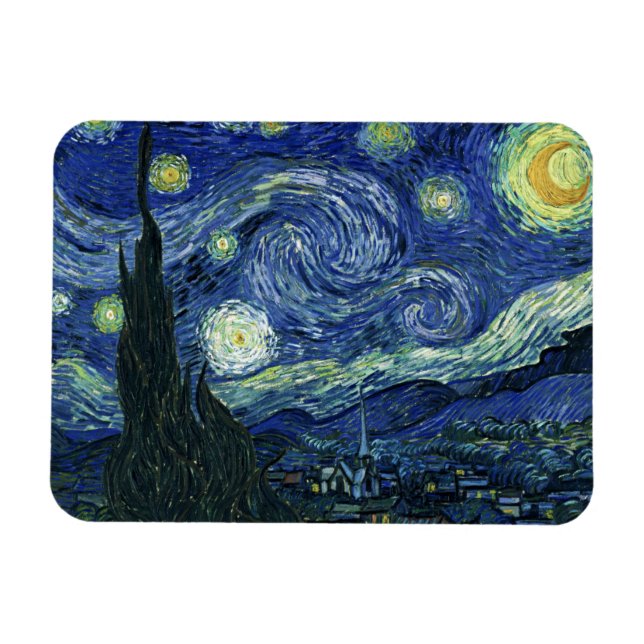 Íman Starry Night Vincent van Gogh Fine Art Painting (Horizontal)