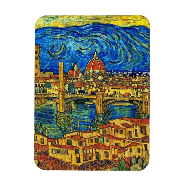 Íman Starry Starry Night Florence Itália (Vertical)