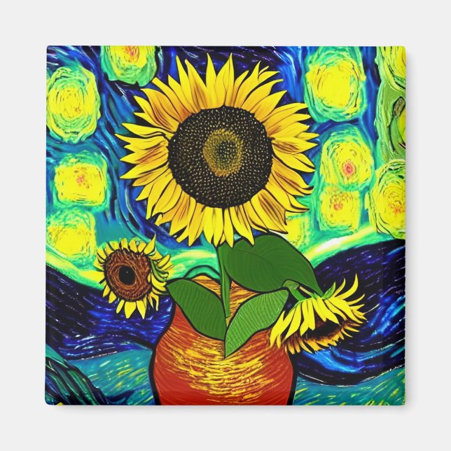 Íman Starry Sunflower Night Magnet (Frente)