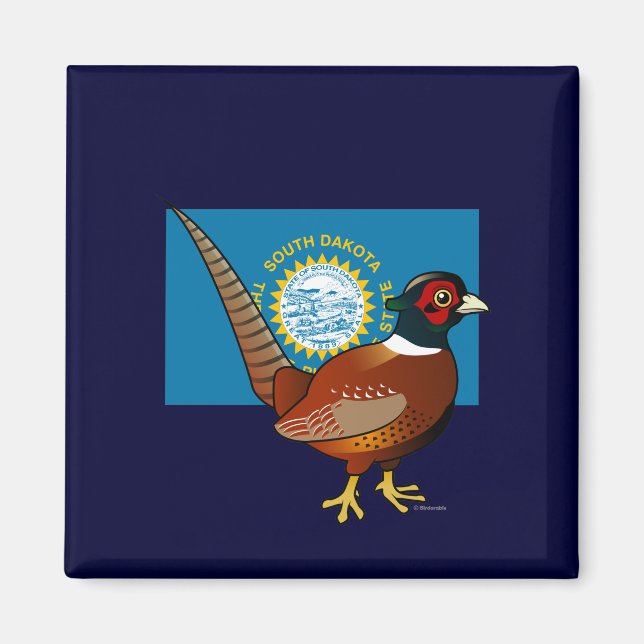 Íman State Birdorable of South Dakota: faisão comum (Frente)