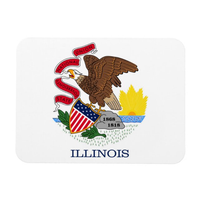 Íman State Flag of Illinois, EUA (Horizontal)