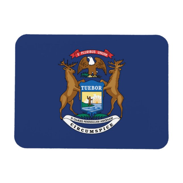 Íman State Flag of Michigan, EUA (Horizontal)