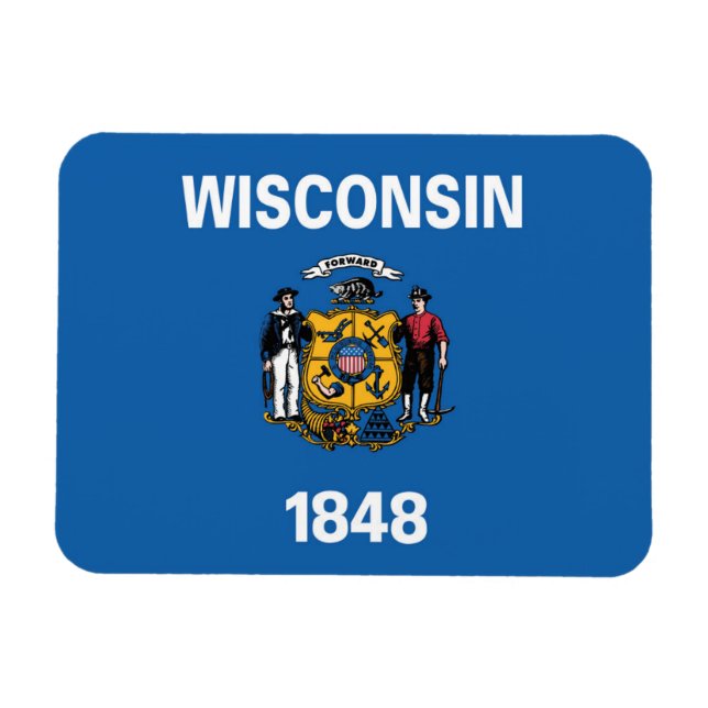 Íman State Flag of Wisconsin, EUA (Horizontal)