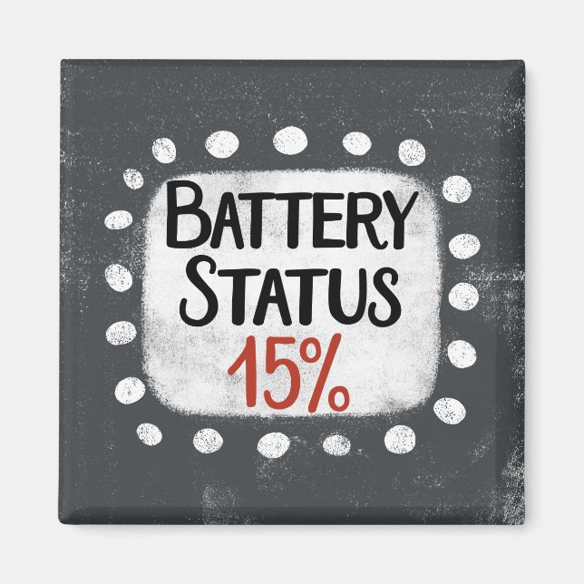 Íman Status da Bateria 15% do Magnet do Refrigerador (Frente)