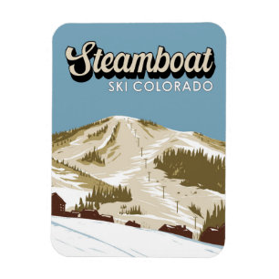 Íman Steamboat Ski Area Winter Colorado Vintage