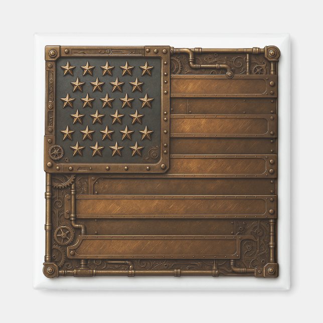 Íman Steampunk American Flag. (Frente)