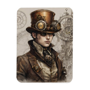 Íman Steampunk Victorian Gentleman Trabalho de arte