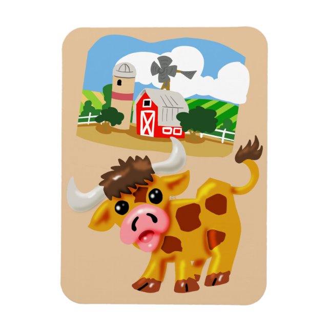 Íman Steer no Barnyard (Vertical)