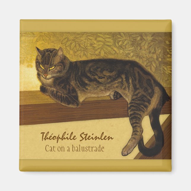 Íman Steinlen Cat num balustrado 1909 Gatos Grumpy (Frente)