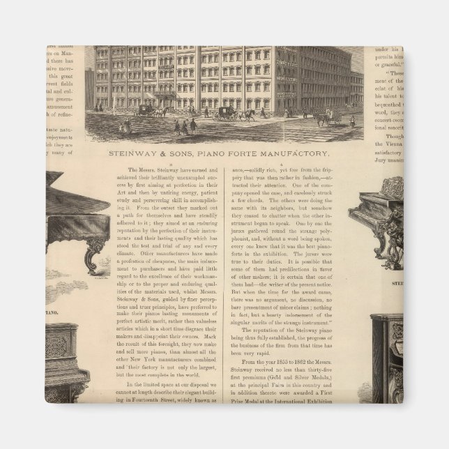 Íman Steinway e Sons, Fabricantes de Piano (Frente)