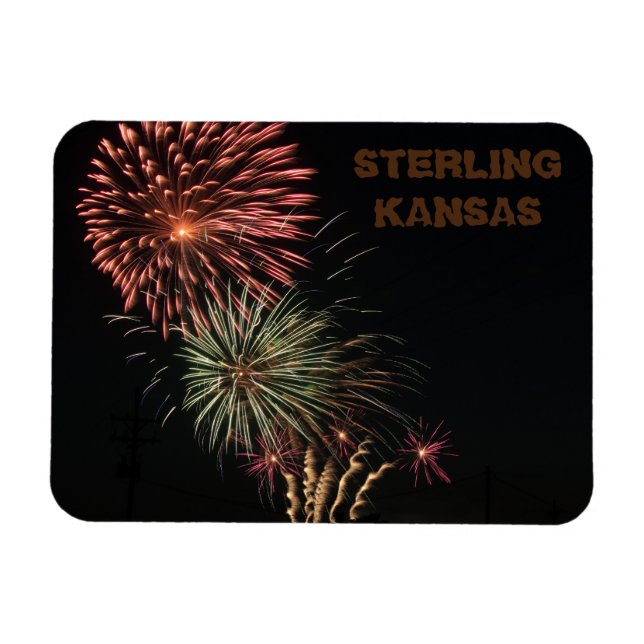 Íman Sterling Kansas Fire Works Magnet (Horizontal)