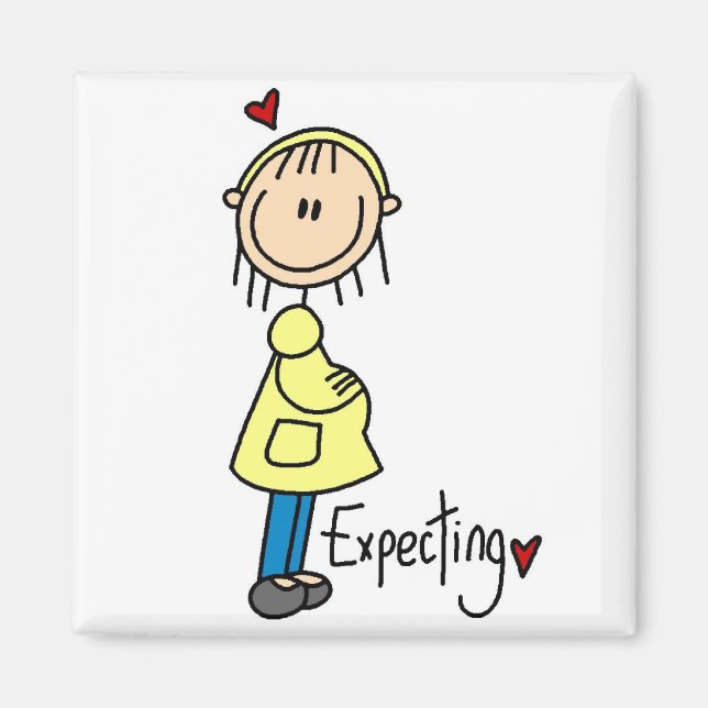 Íman Stick Figure Baby Expecting (Frente)