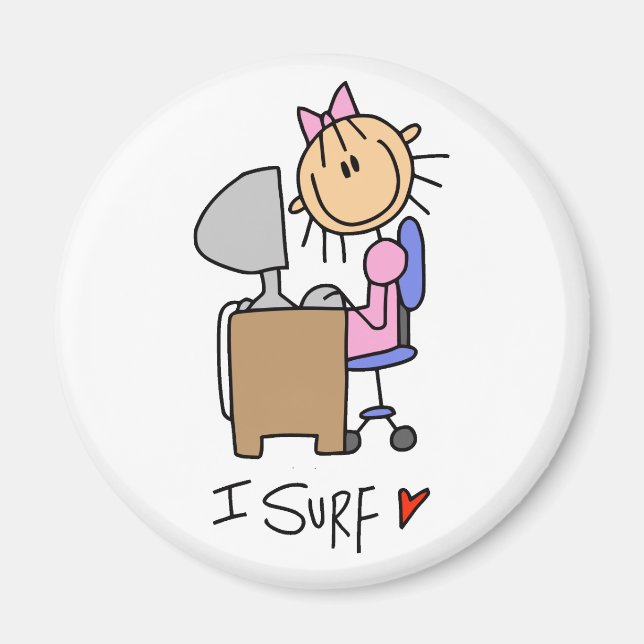 Íman Stick Figure Internet Surfer (Frente)