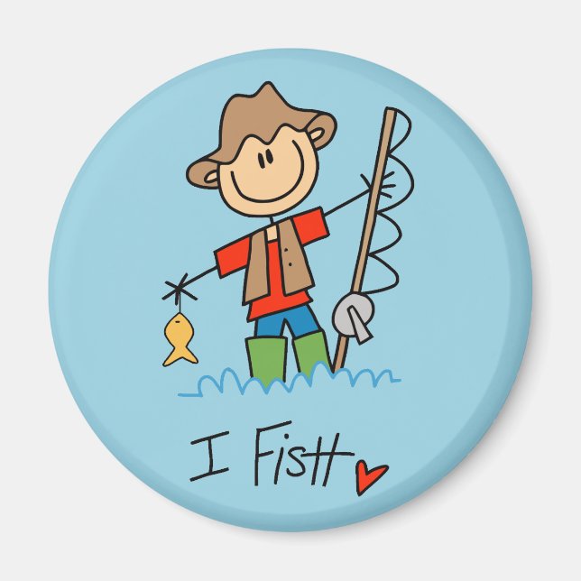 Íman Stick Figure Pescador (Frente)