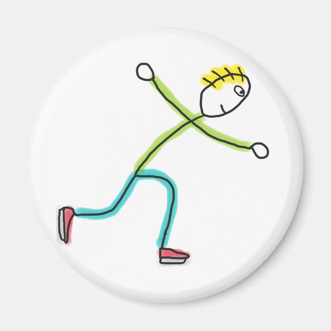 Íman Stickman de Patinação no Gelo (Frente)