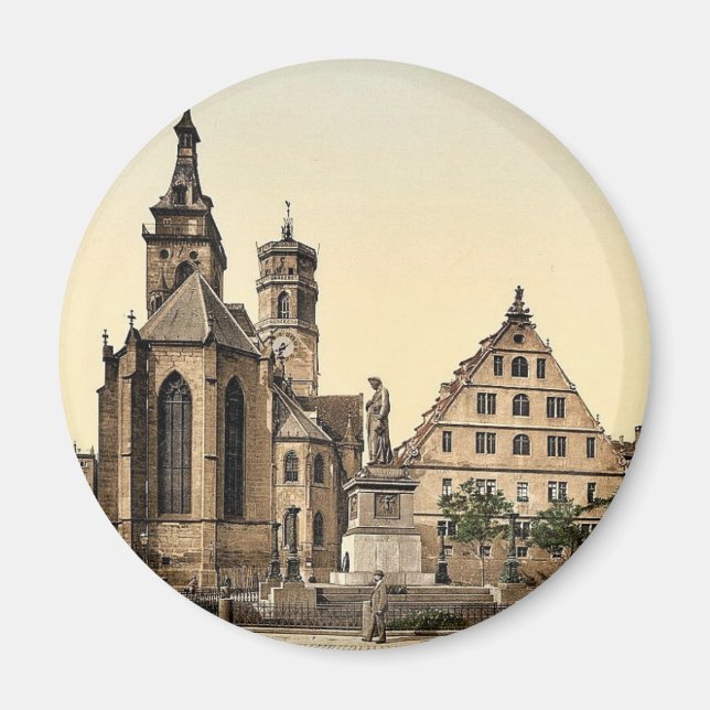Íman Stiftkirche, Stuttgart, Wurtemburg, Alemanha rara  (Frente)