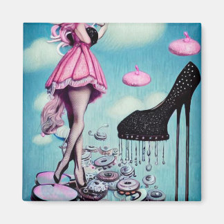 Íman Stiletto Preto Vintage Surrealista
