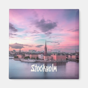 Íman Stockholm Capital of Sweden Night Skyline
