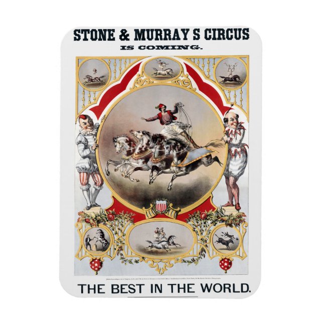 Íman Stone & Murray's Circus, cerca de 1870. (Vertical)