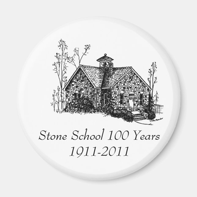 Íman Stone School 100 Anos Magnet (Frente)