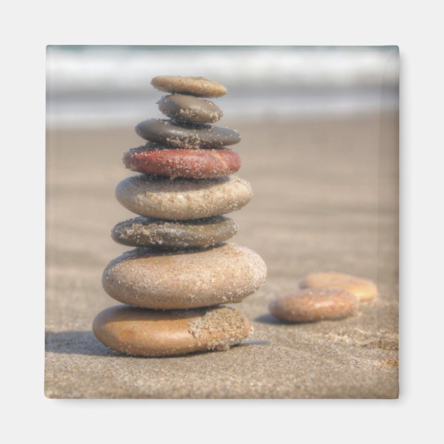 Íman Stone Tower On Beach (Frente)