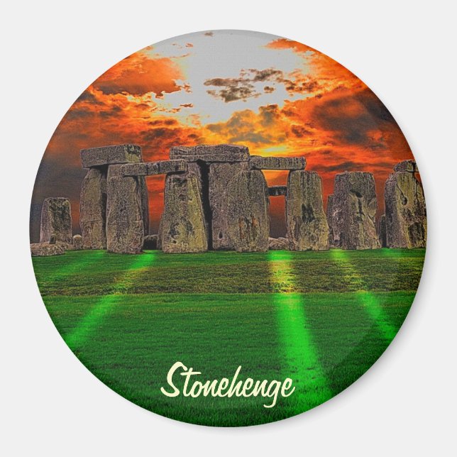 Íman Stonehenge Stones em Pé ao Sol (Frente)